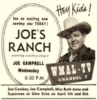Joe's Ranch ad, Evening Star, April 1, 1953
