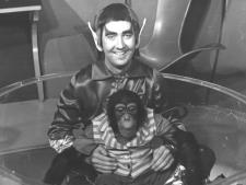 Captain 20 (Dick Dyszel) and friend promote the Monkey Races