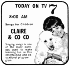 1966 Ad for Claire and Co Co, in The Sunday Star TV Magazine. (Donated By Jack Maier)