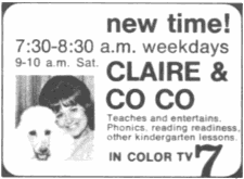 April 1967 Ad For Claire and Co Co in The Sunday Star TV Magazine (Donated by Jack Maier)