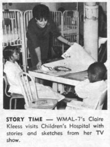 Claire at Children's Hospital (From The Sunday Star TV Magazine, October 31, 1965 ) Donated by Jack Maier