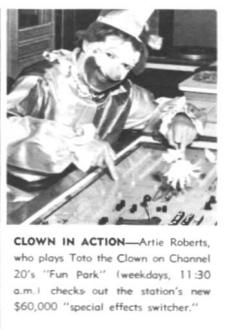 Artie Roberts as Toto the Clown in Fun Park