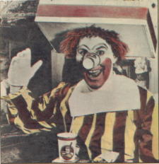 Willard Scott as Ronald McDonald (from an article in Parade Magazine)